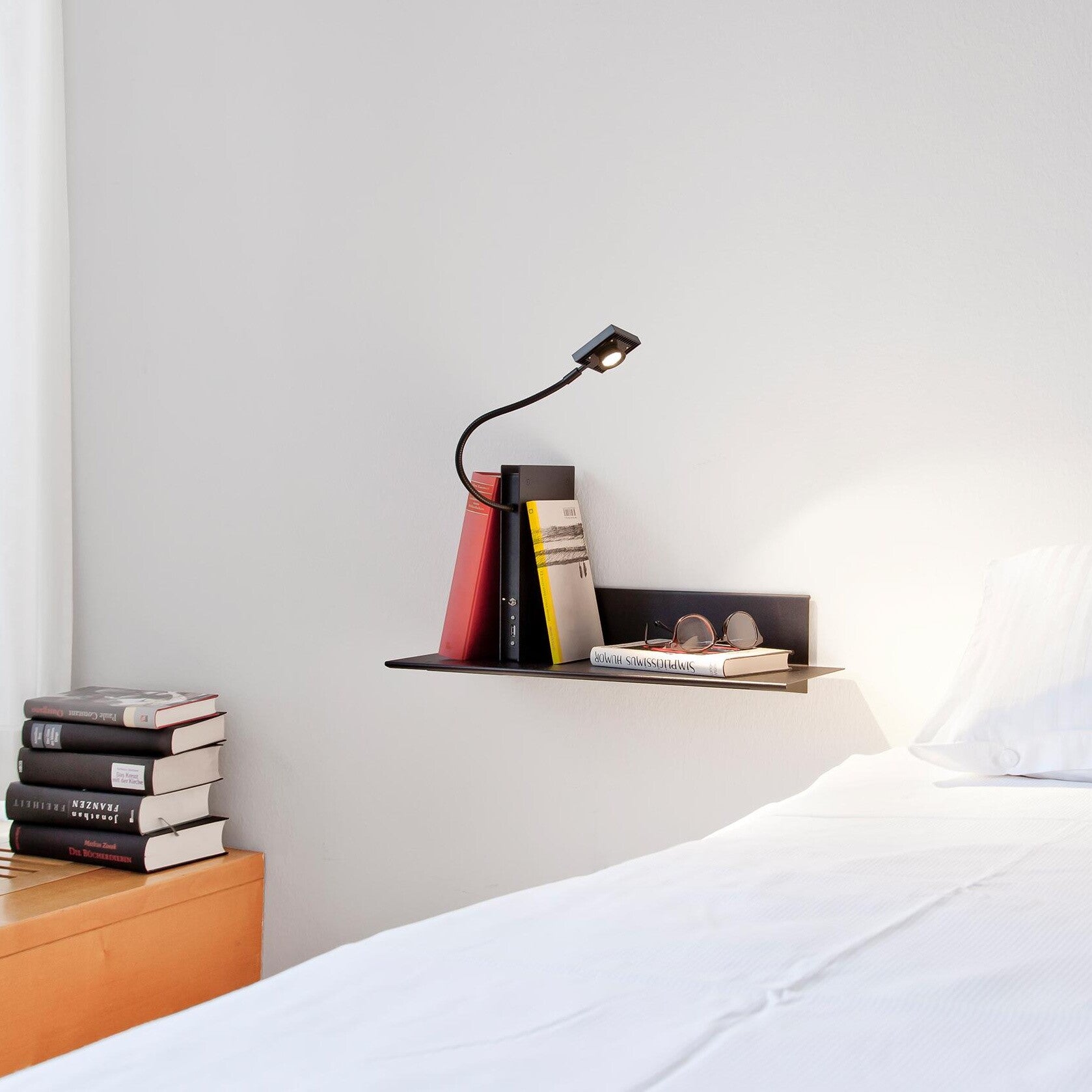 Ingo Maurer Oskar on the Shelf LED Shelf Lamp with Shelf