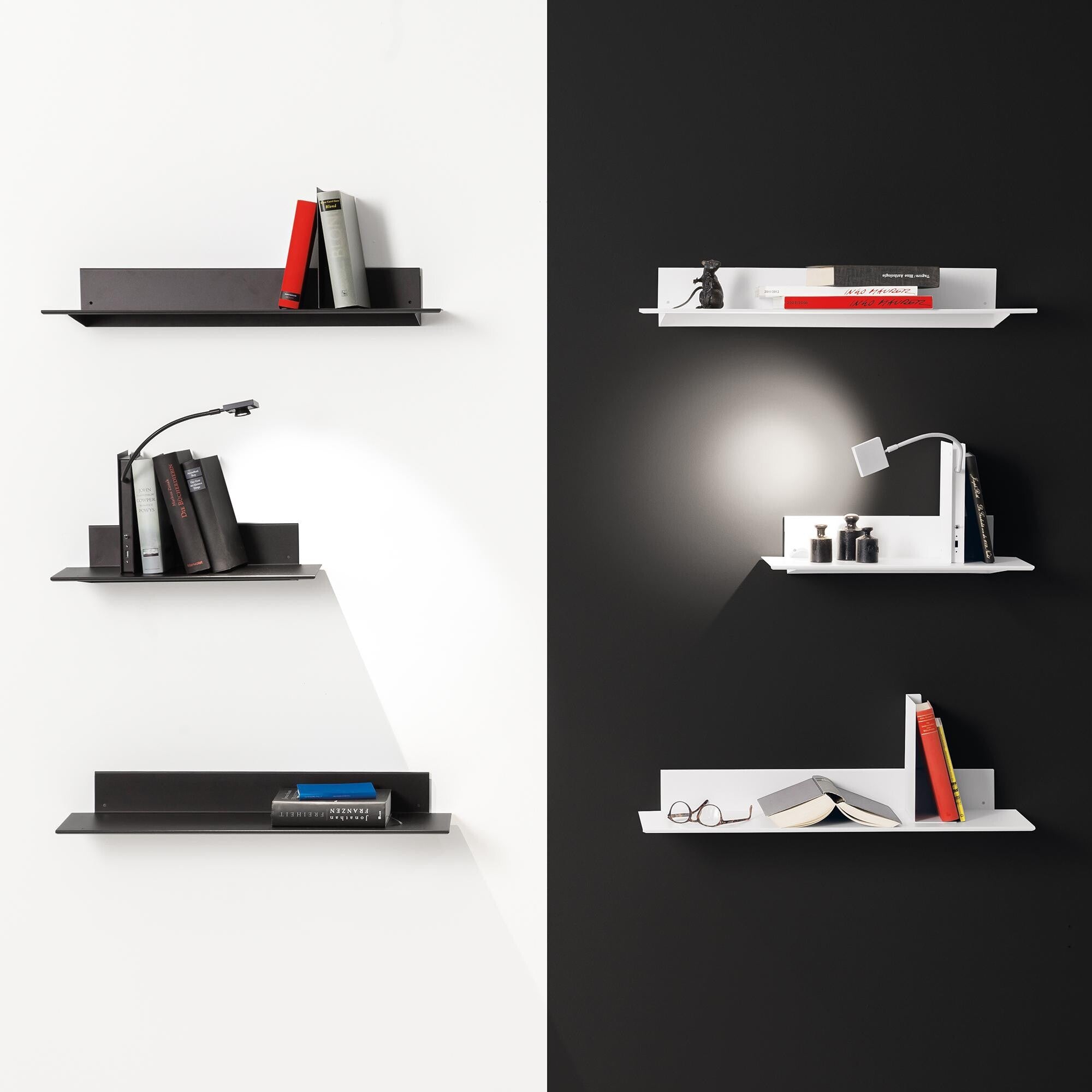 Ingo Maurer Oskar on the Shelf LED Shelf Lamp with Shelf