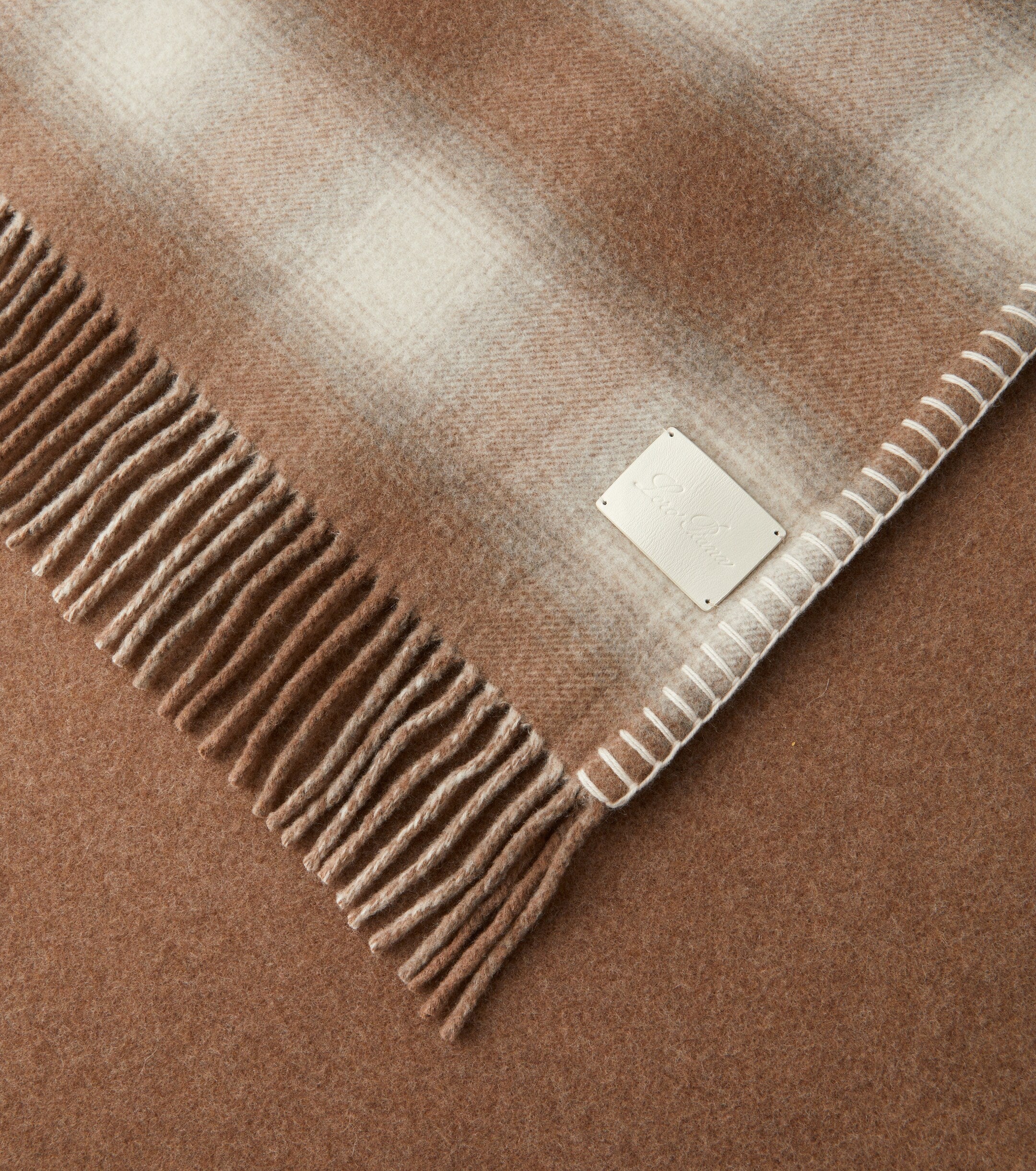 Loro Piana Plaid wool and cashmere flannel throw