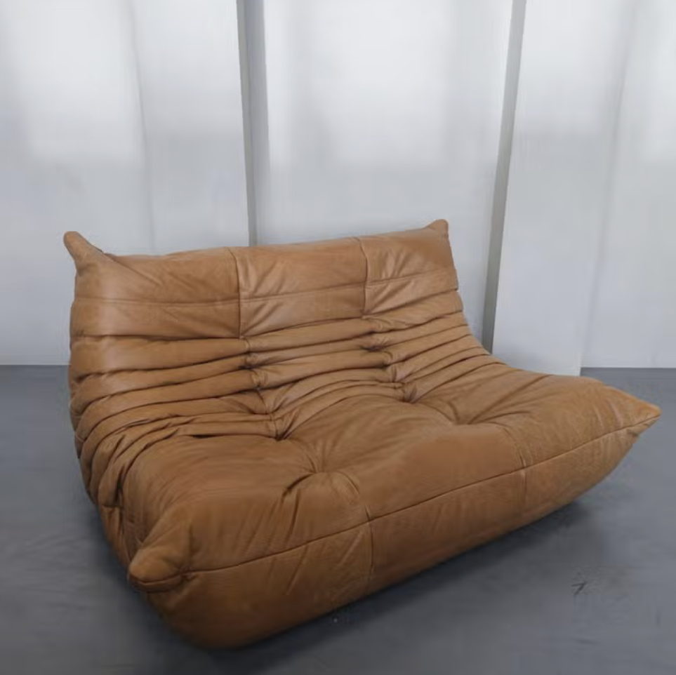 Ligne Roset Togo 2-Seater Sofa – Camel Leather