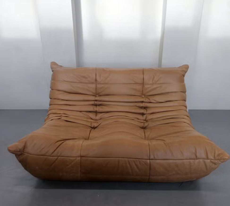 Ligne Roset Togo 2-Seater Sofa – Camel Leather
