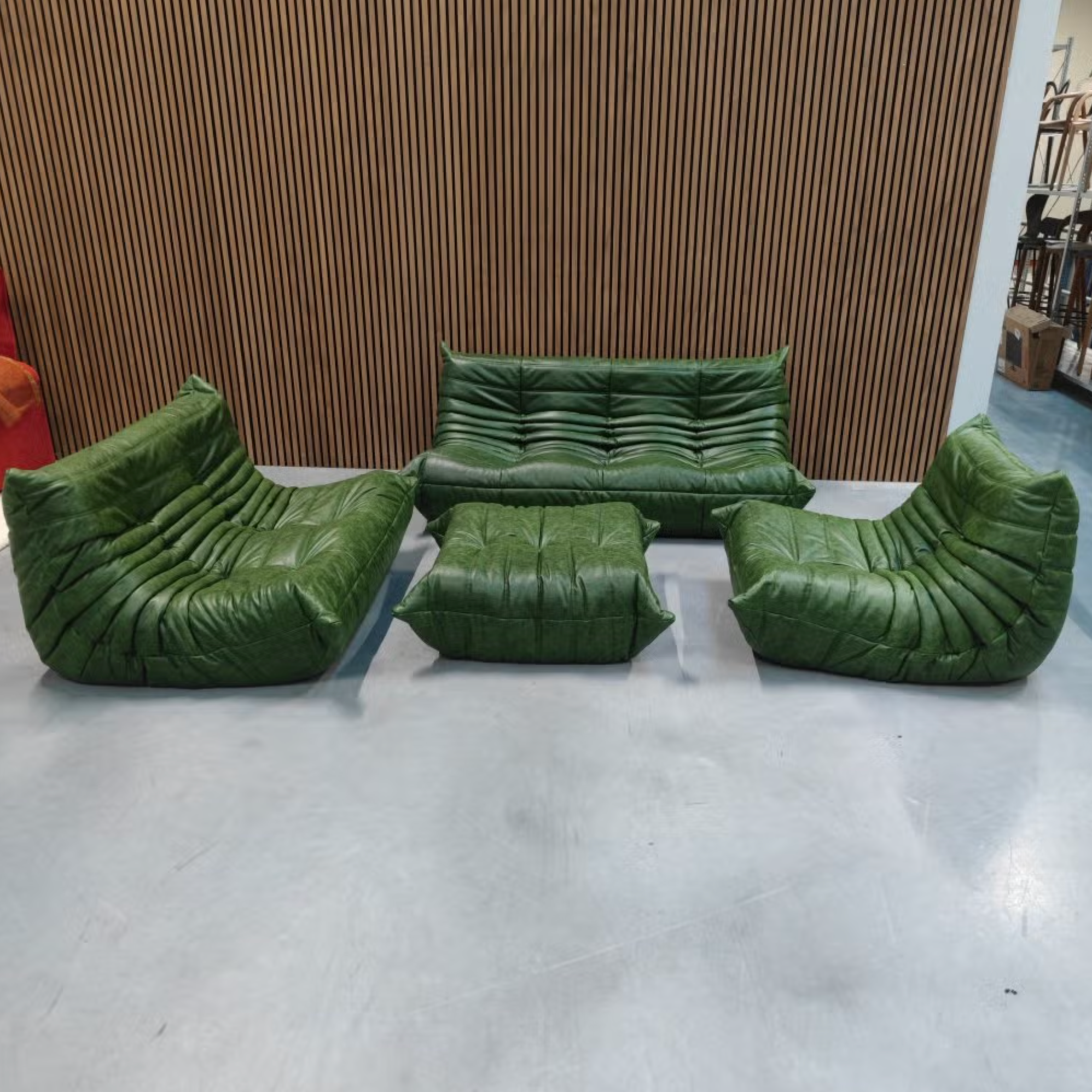 Ligne Roset Togo Modular Set – Green Leather
