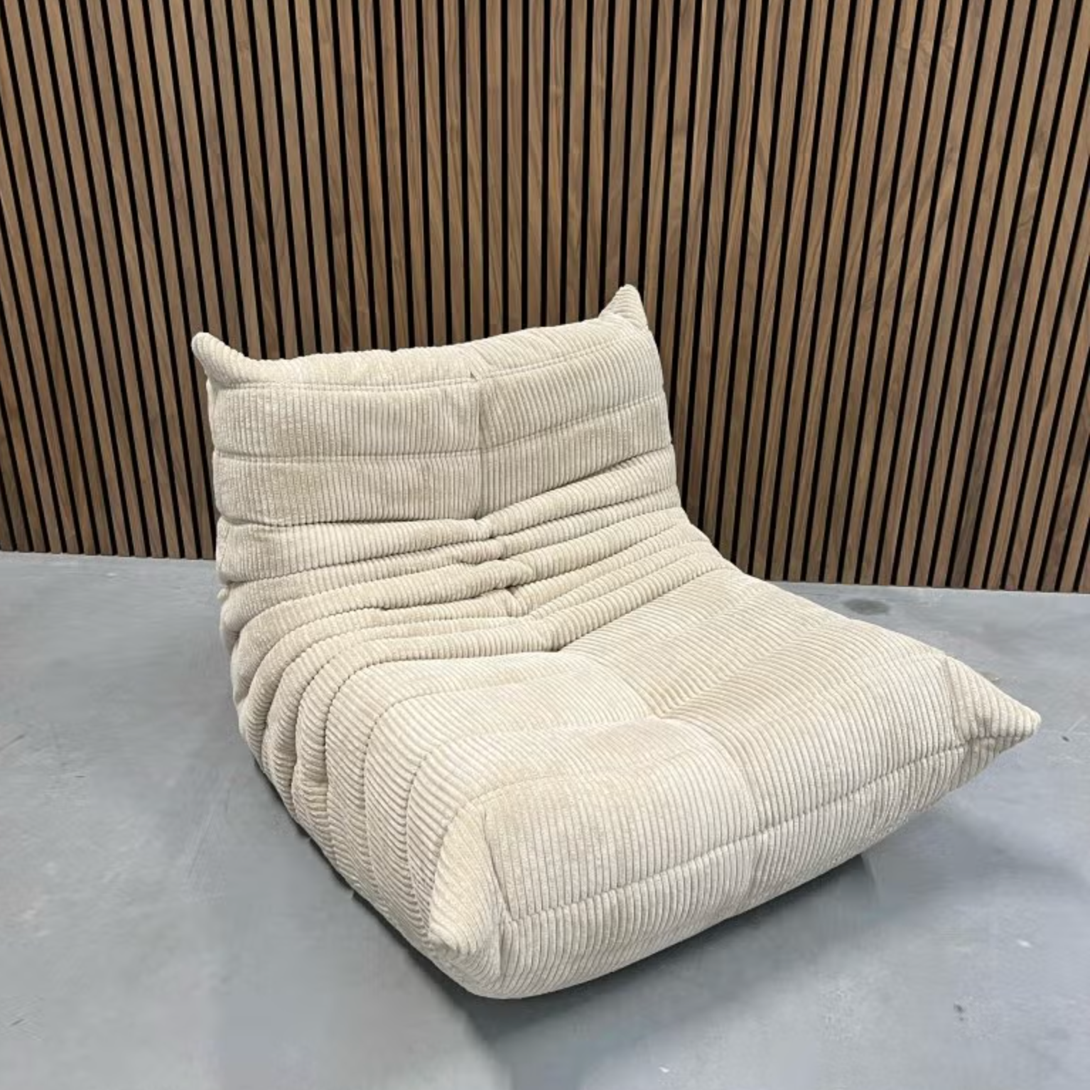 Togo Loungestoel - Tweezitsbank Beige Corduroy