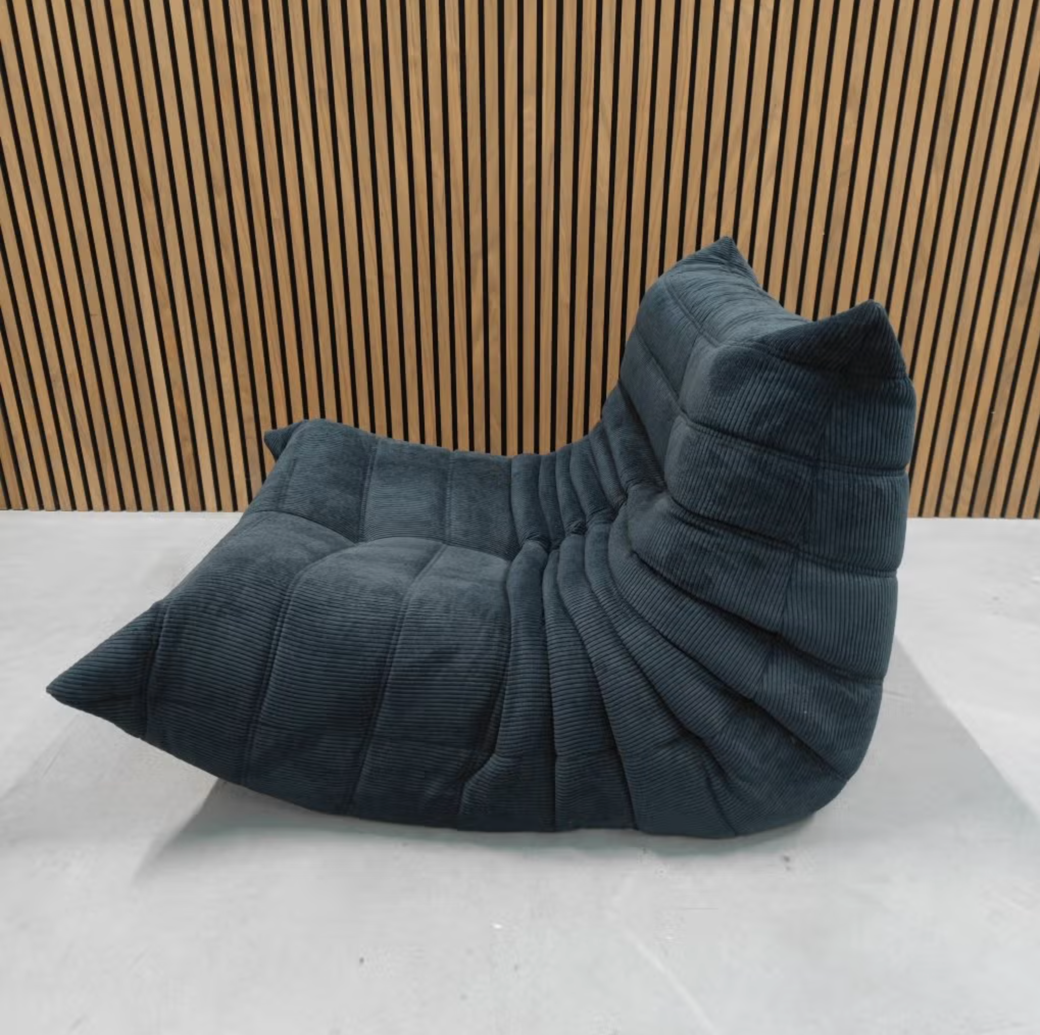 Ligne Roset Togo 1-Seater Sofa – Dark Blue Corduroy