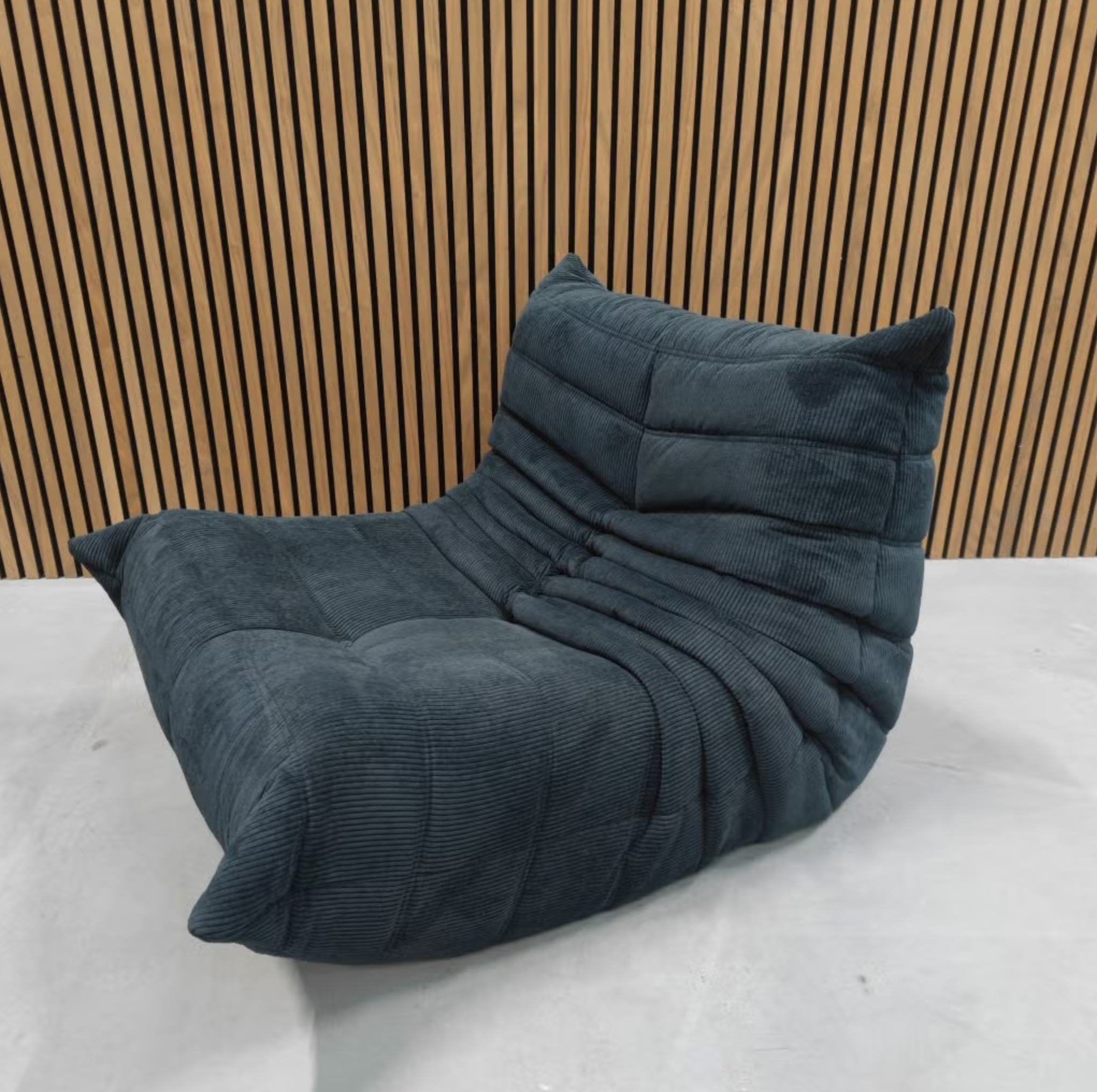 Ligne Roset Togo 1-Seater Sofa – Dark Blue Corduroy