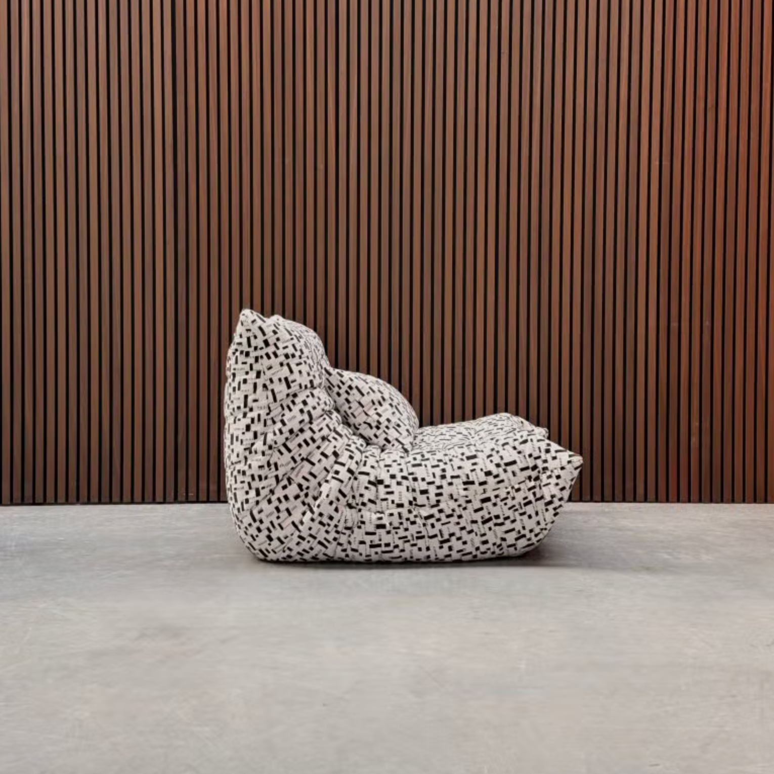 Ligne Roset Togo Fireside Chair – Black/White Pierre Frey Fabric