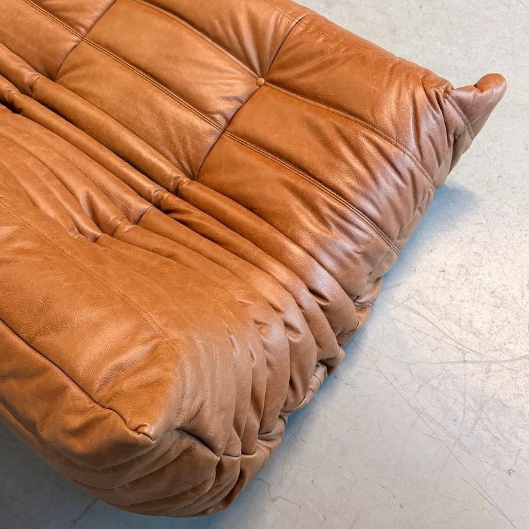 Ligne Roset Togo 3-Seater Sofa – Cognac Leather