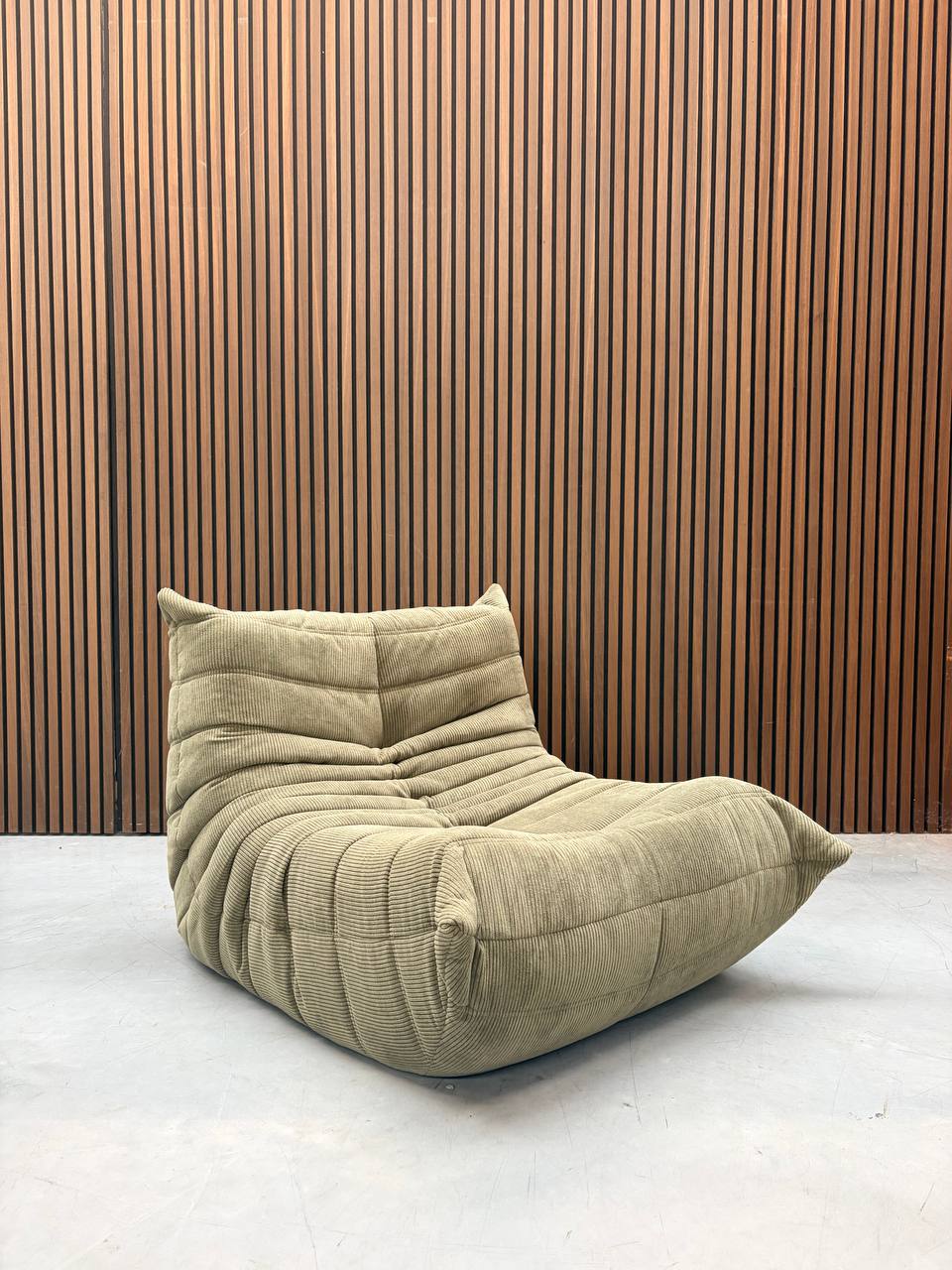 Ligne Roset Togo 1-Seater Sofa – Corduroy Olive Green