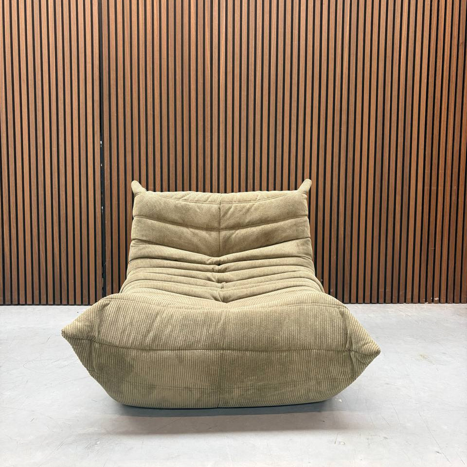 Ligne Roset Togo 1-Seater Sofa – Corduroy Olive Green