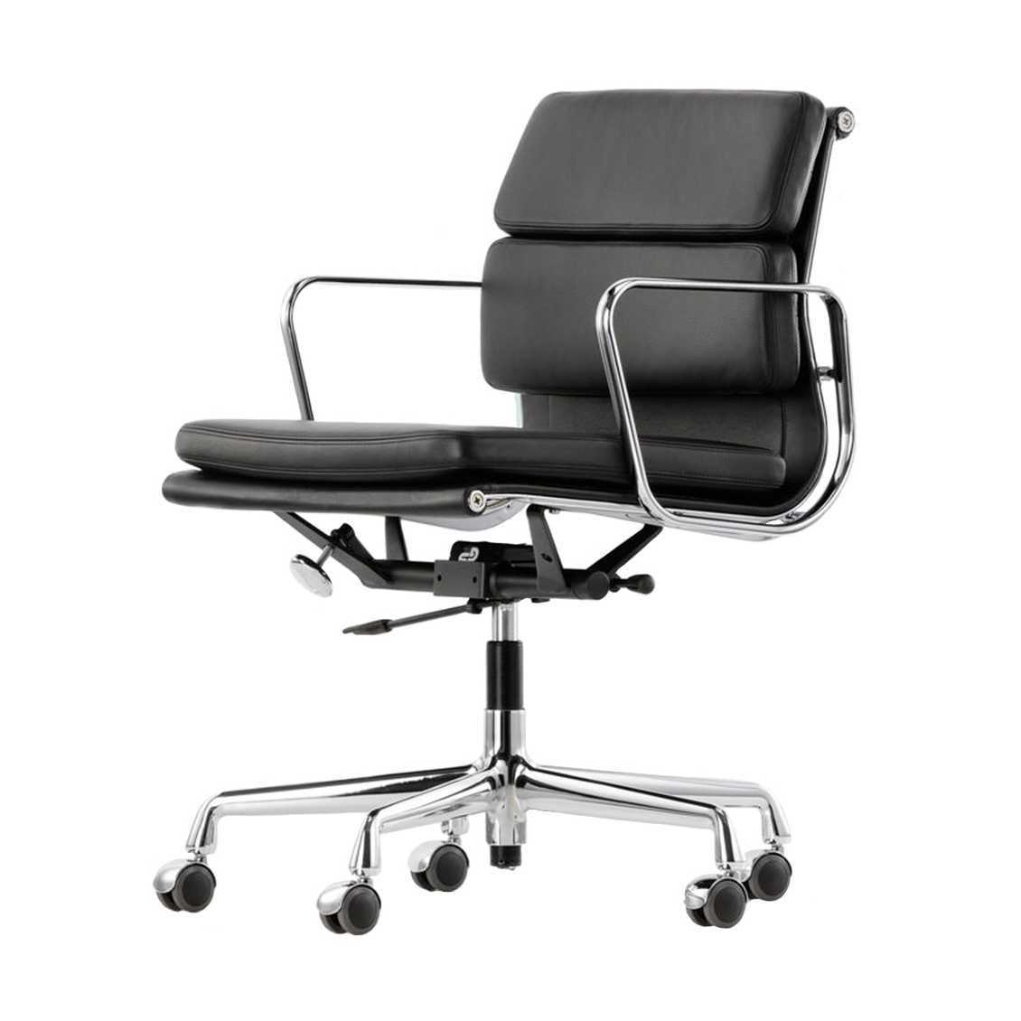 VITRA Soft Pad Chair EA 217 - Polished / Leather