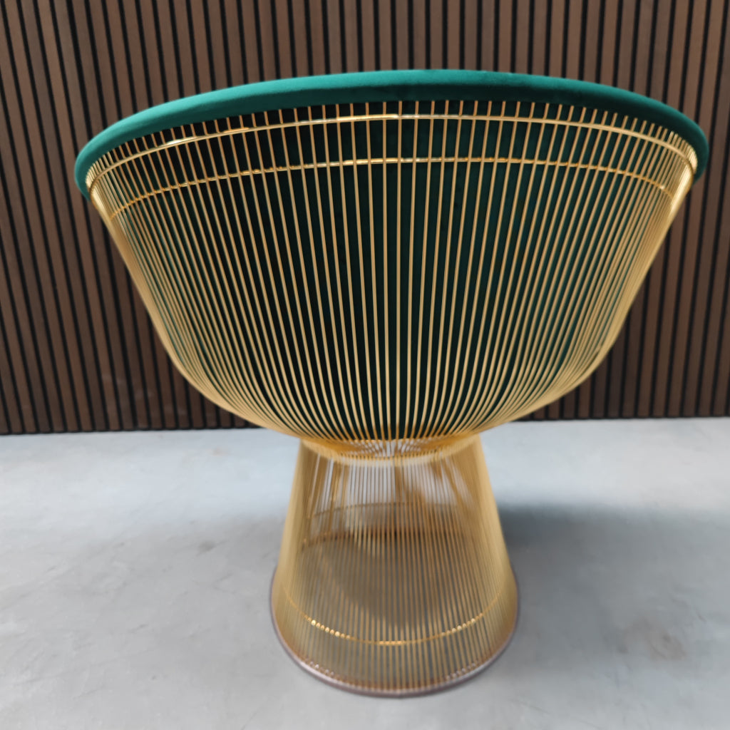 Knoll Warren Platner loungechair - groen velours