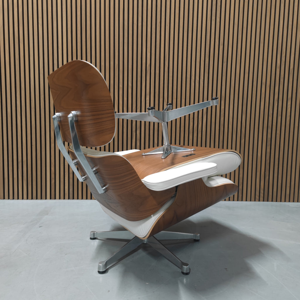 Vitra Eames lounge chair XL - Premium white leder / Walnut