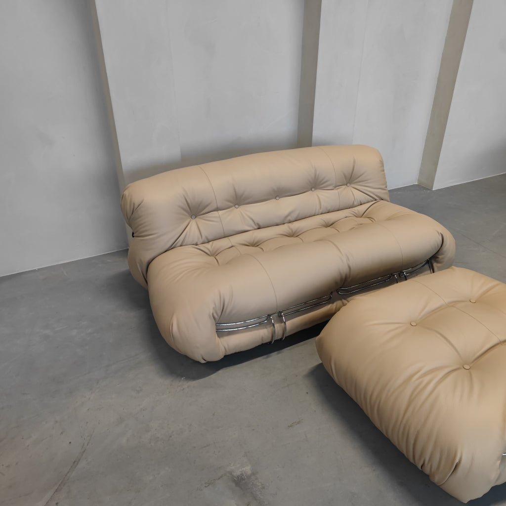 Cassina Soriana - Tweezits bank in Sand Leder