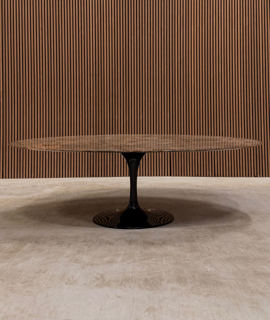 Knoll Saarinen High tulip table - 198 cm - brown emperador