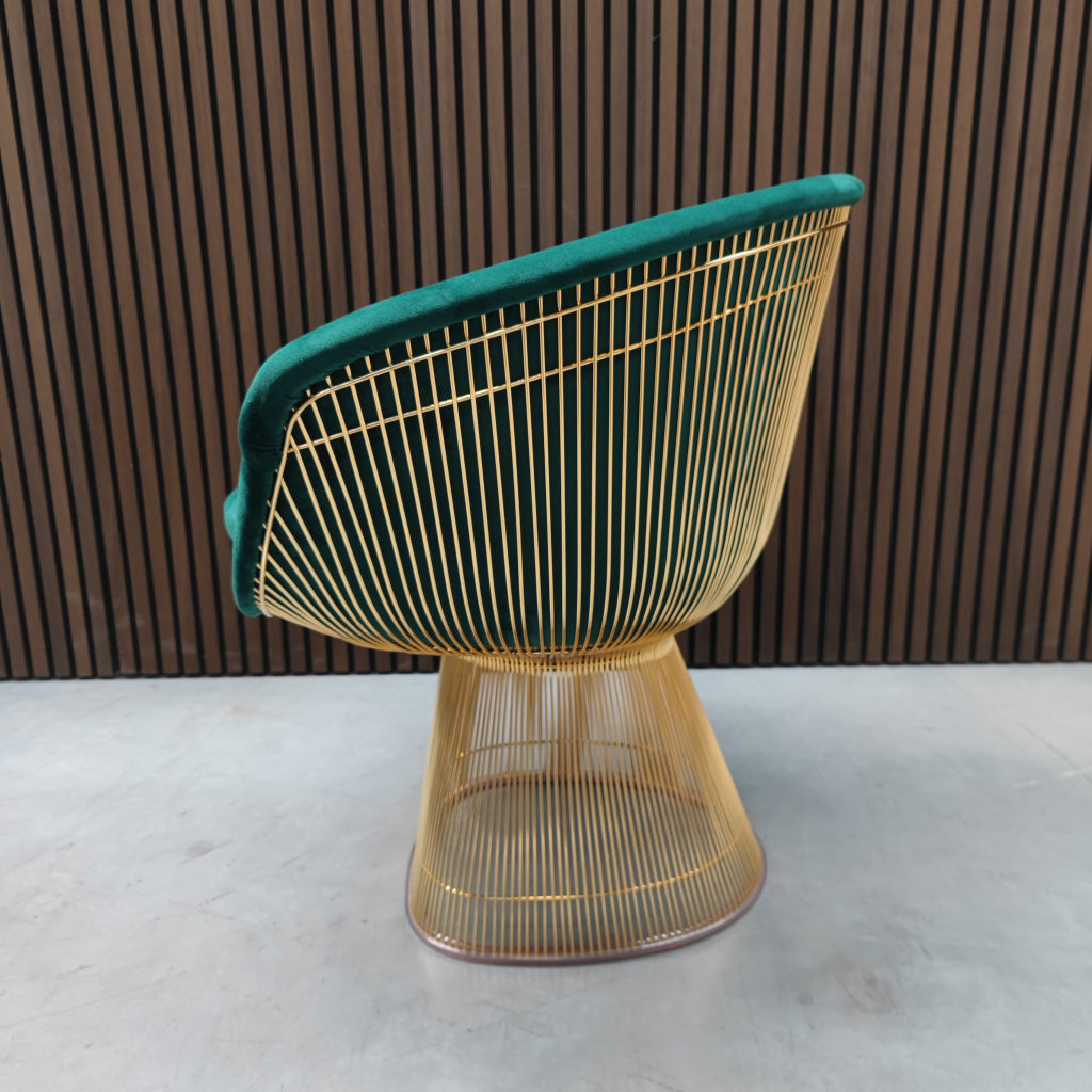 Knoll Warren Platner loungechair - groen velours