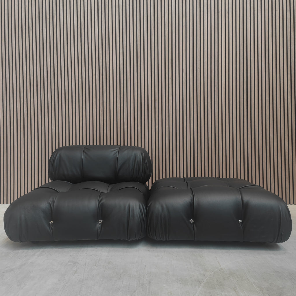 Vintage B&amp;B Italia Camaleonda element  Zwart leder