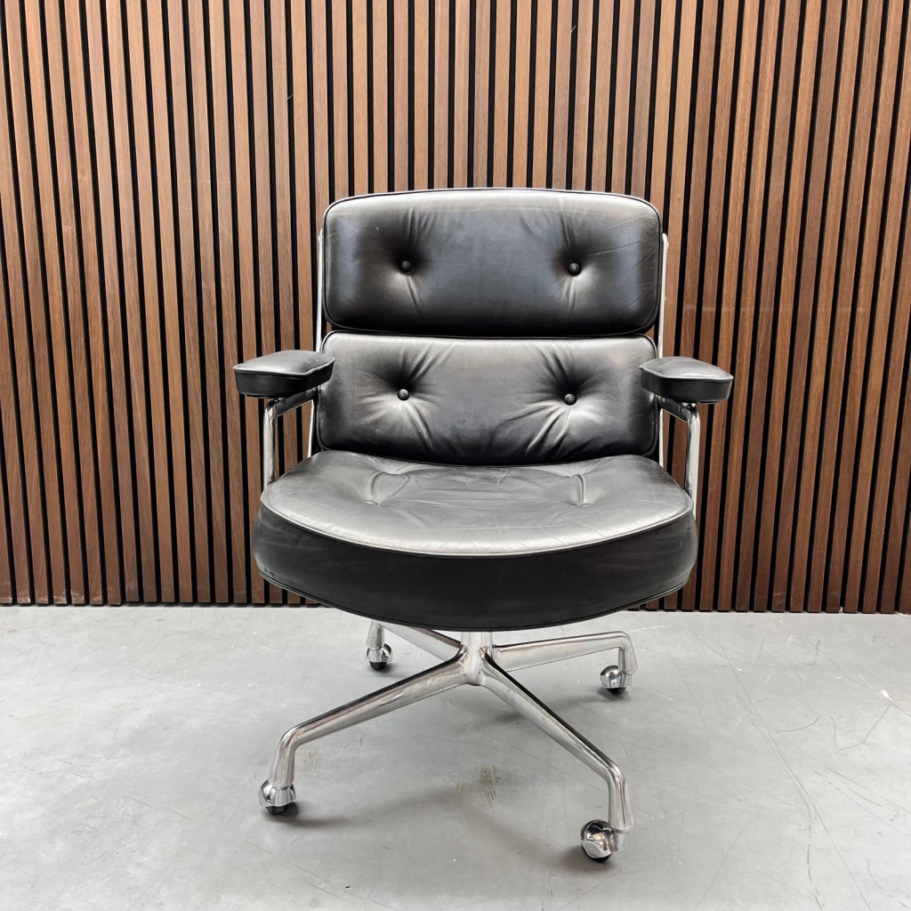 Vitra Eames Lobby chair - Vintage - Nero leder