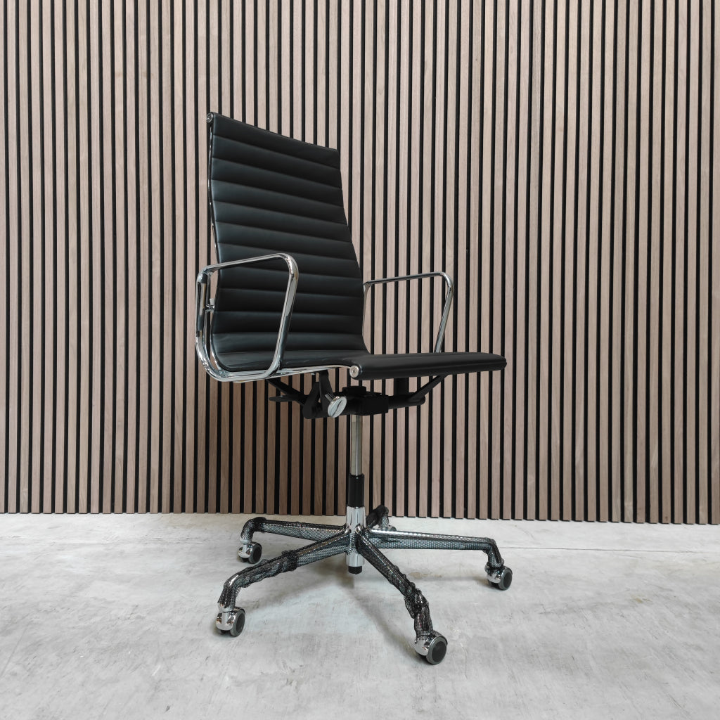 Vitra Eames EA 119 Bureaustoel in Nero Premium Leder