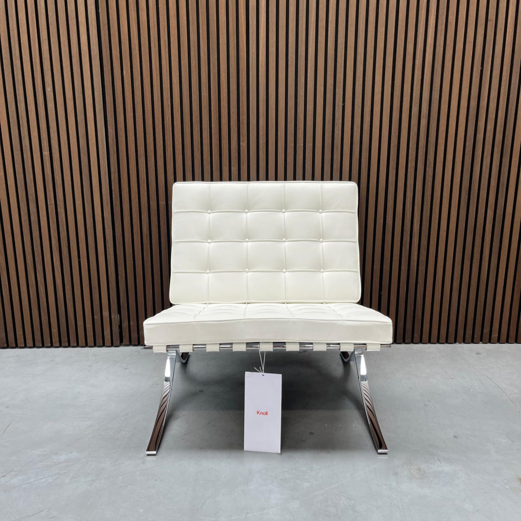 Knoll Barcelona chair - Bianco premium leder (wit)