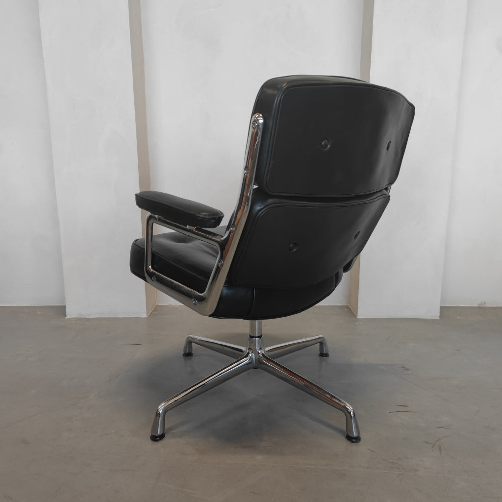 Vitra Eames Lobby chair - ES 108 - Zwart leder - Bureaustoel