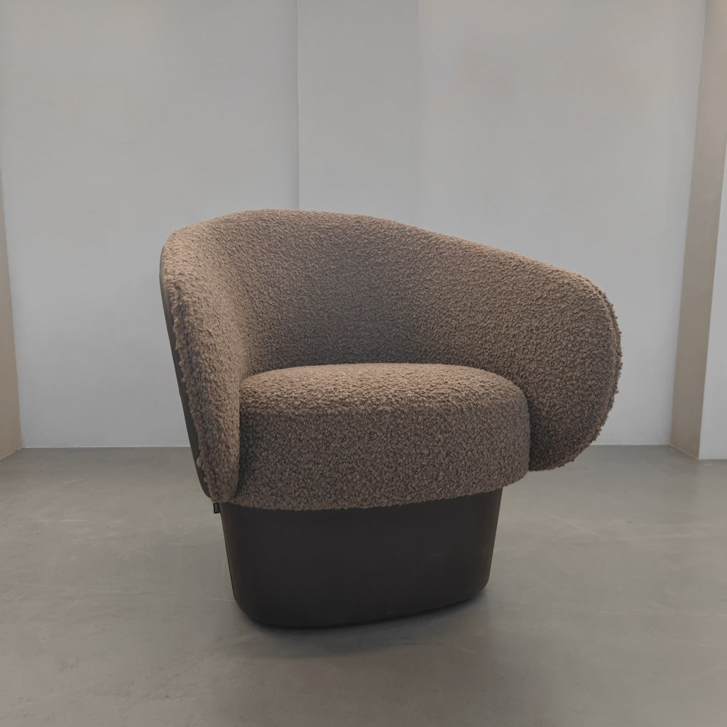 COR Roc Fauteuil  Mokka Leder en schapenvacht bekleding
