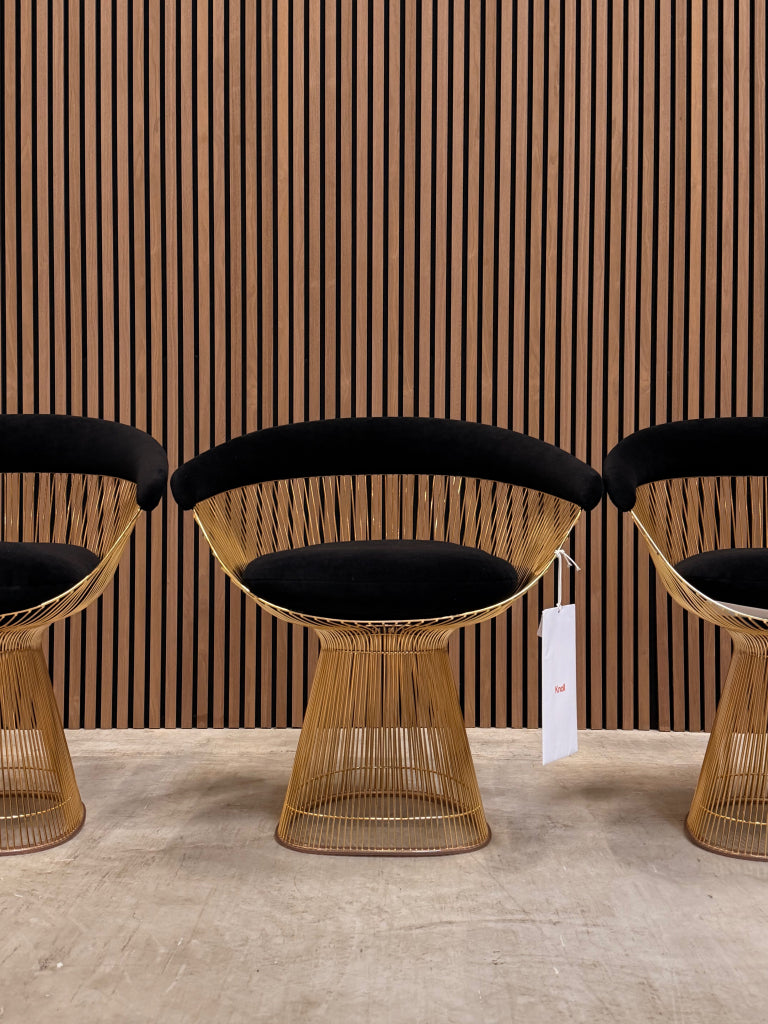 Knoll Warren Platner Chair - Cashmere zwart met goud