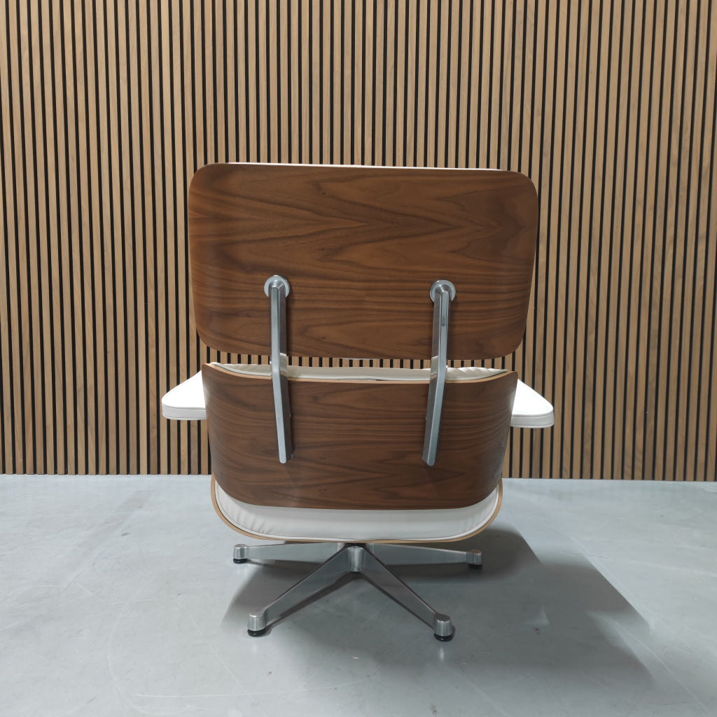 Vitra Eames lounge chair XL - Premium white leder / Walnut