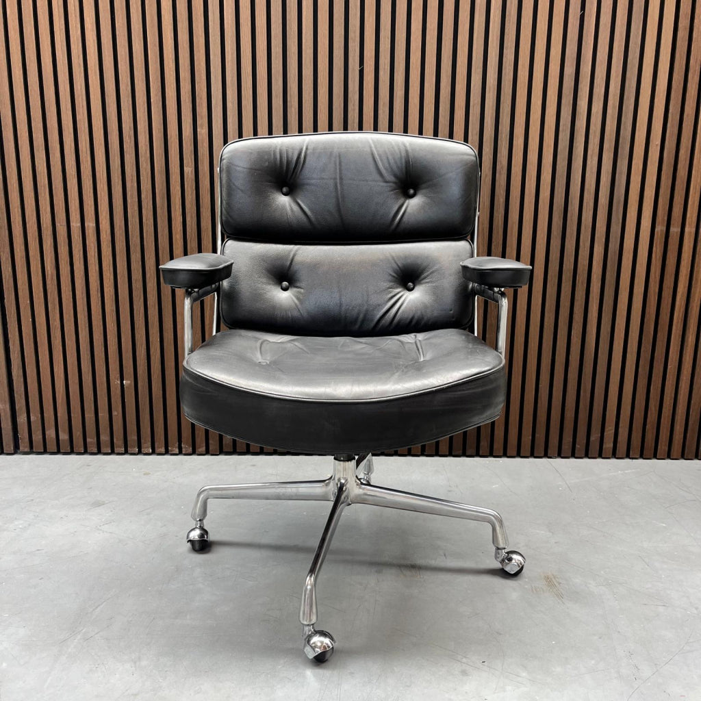 Vitra Eames Lobby chair - Vintage - Nero leder