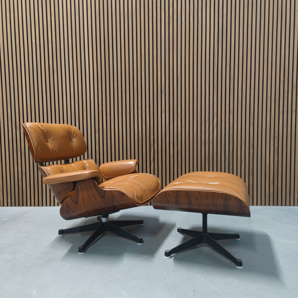 Vitra Eames lounge chair incl. ottoman - Cognac leder