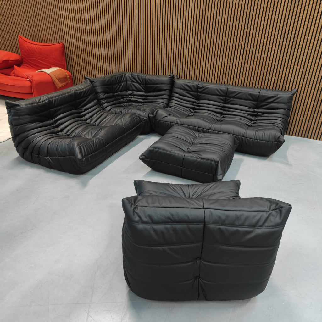 Ligne Roset Togo Modulaire Set | Midnight Black Leder