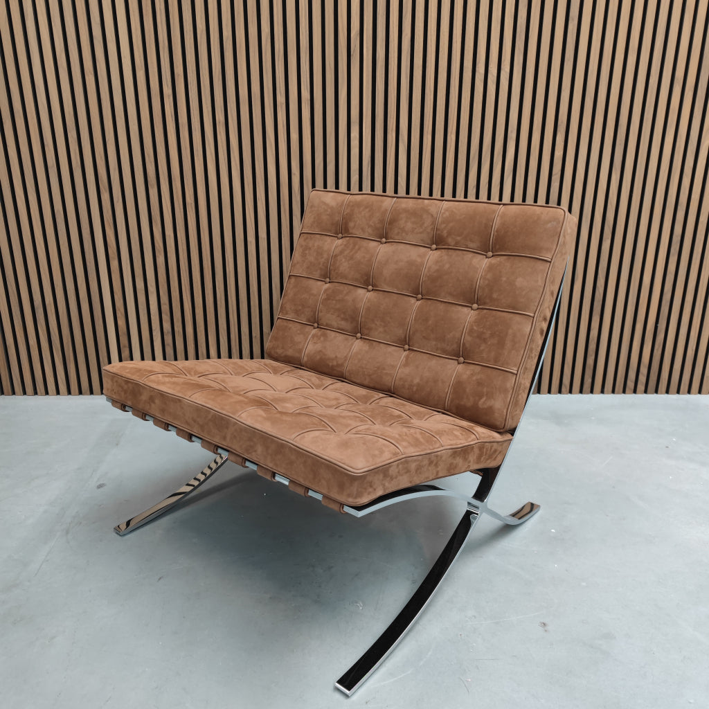 Knoll Barcelona chair - Cognac Suede limited edition