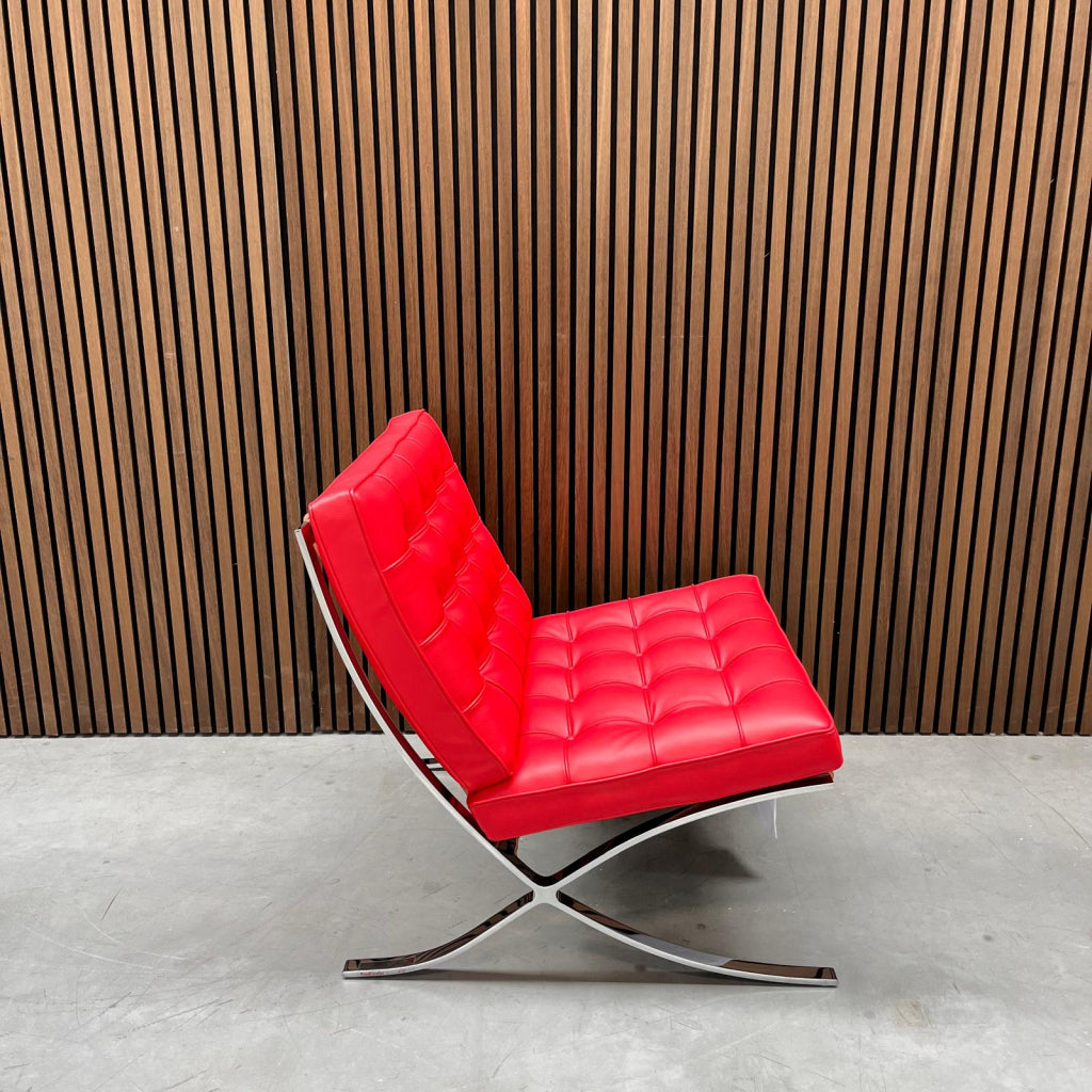 Knoll Barcelona chair - Ferrari Red premium leder - Relax