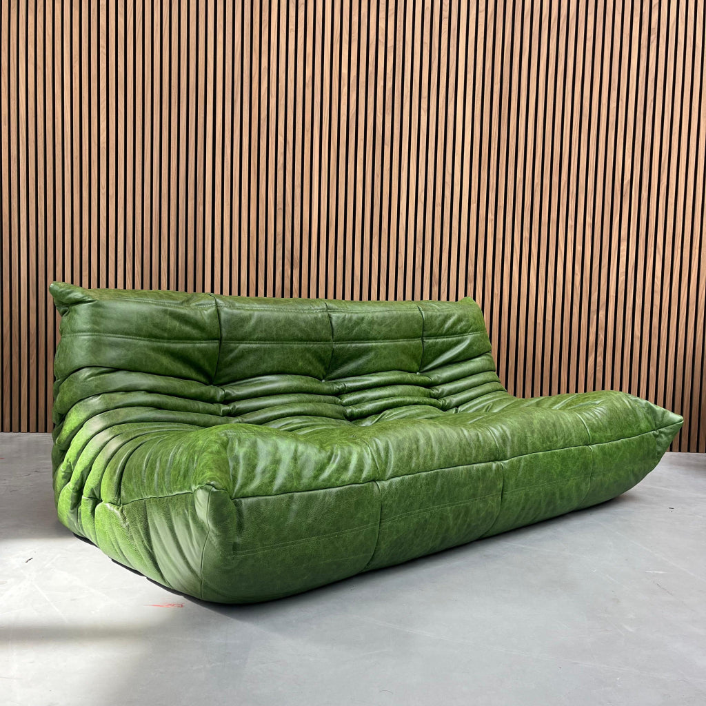 Ligne Roset Togo Large Settee 3-zits | Rustical Green Leder