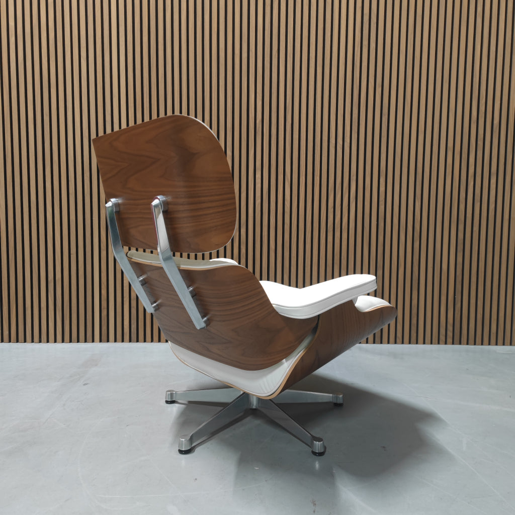 Vitra Eames lounge chair XL - Premium white leder / Walnut