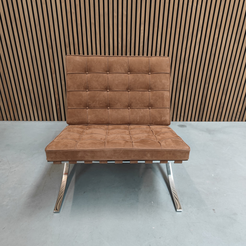 Knoll Barcelona chair - Cognac Suede limited edition