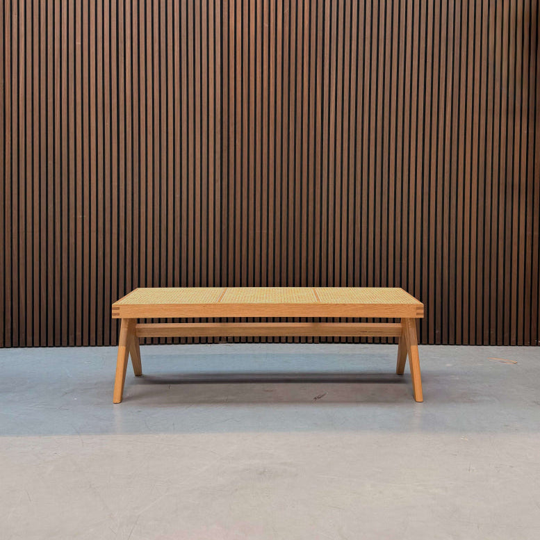 Cassina Civil Bench – Natural Oak & Rattan
