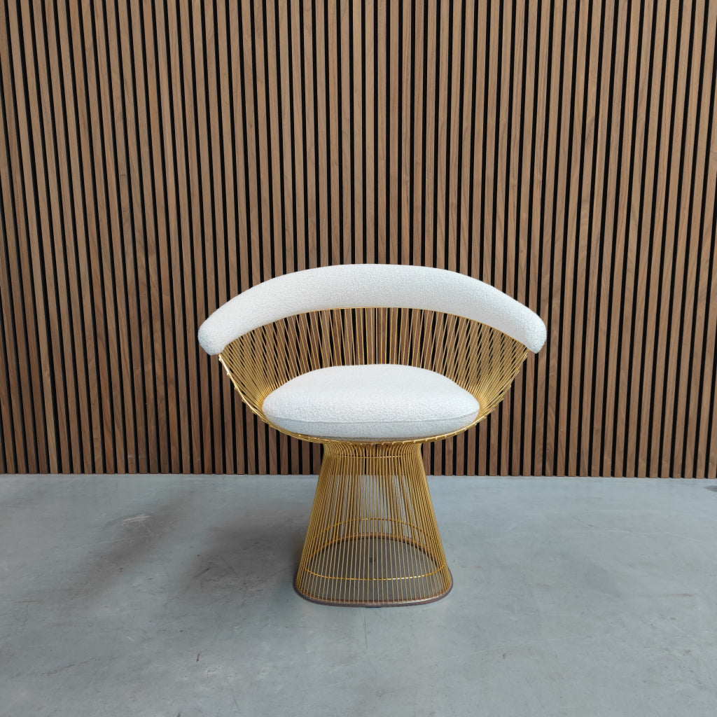 Knoll Warren Platner armchair - 18k gold/Classic boucle-Pear