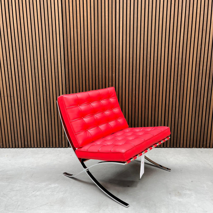 Knoll Barcelona Chair – Ferrari Red Leather (Relax)