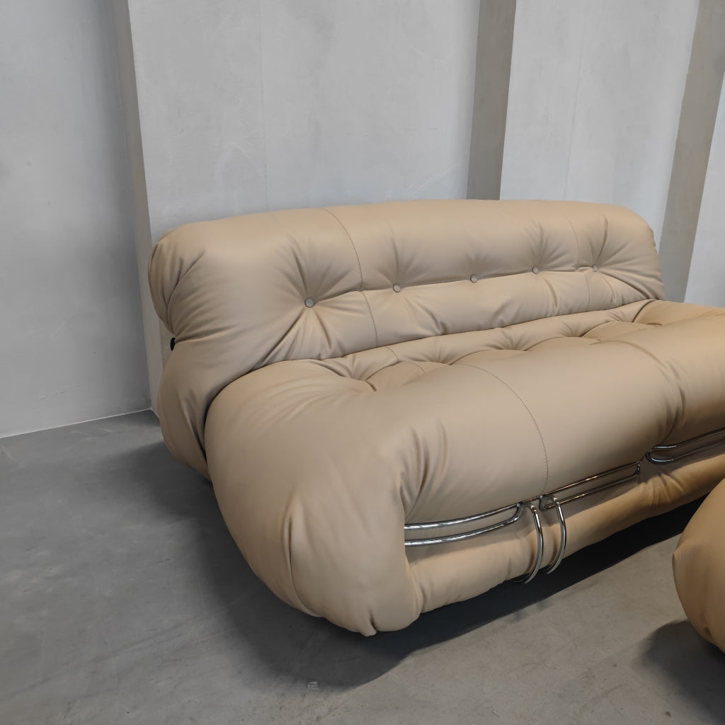 Cassina Soriana - Tweezits bank in Sand Leder