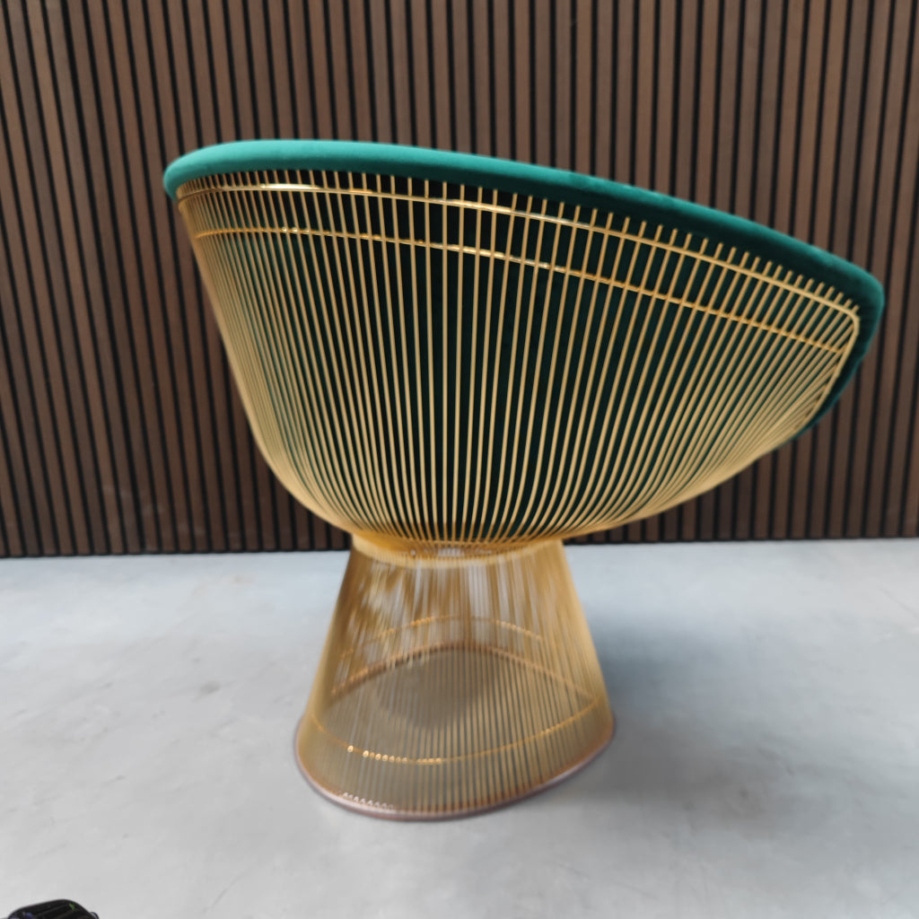 Knoll Warren Platner loungechair - groen velours