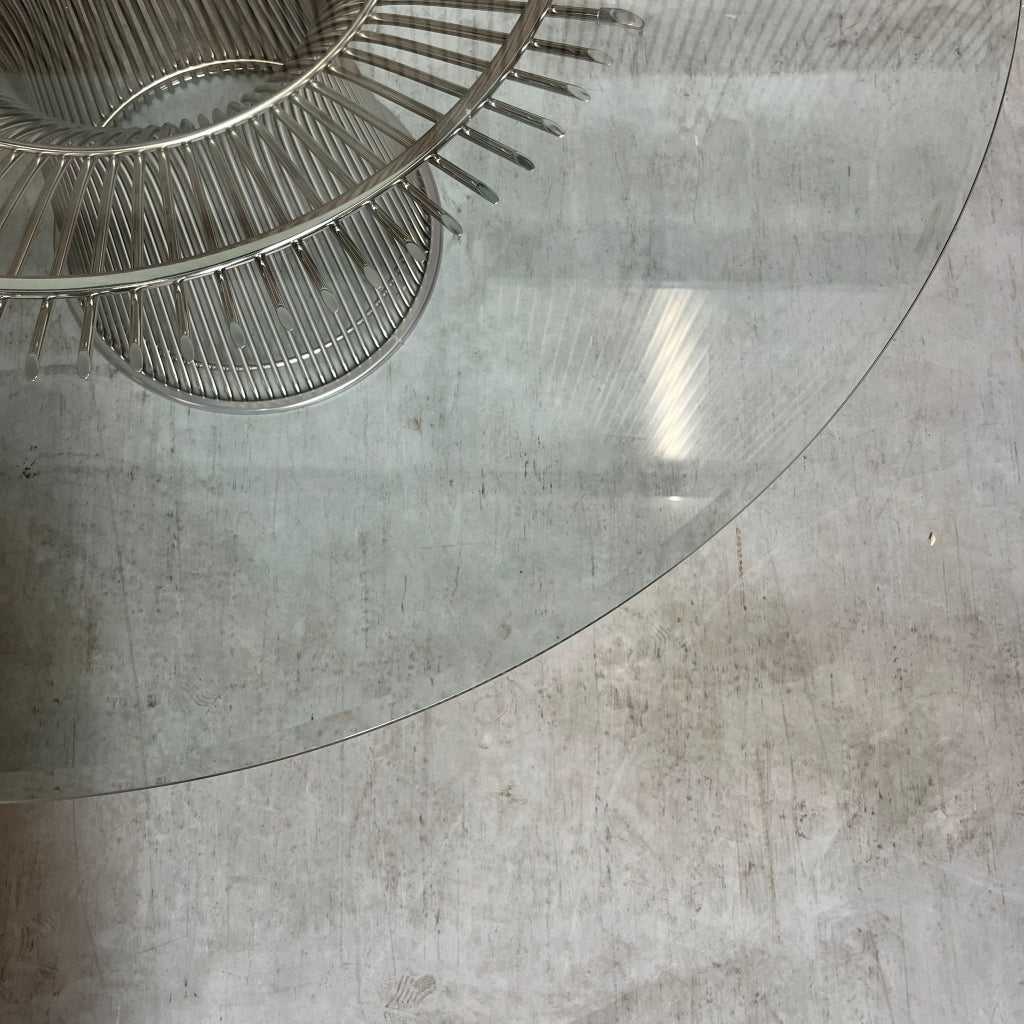 Knoll Warren Platner eettafel - glas/nikkel - 135cm