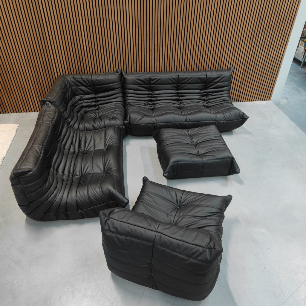 Ligne Roset Togo Modulaire Set | Midnight Black Leder