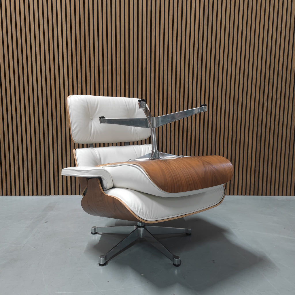 Vitra Eames lounge chair XL - Premium white leder / Walnut
