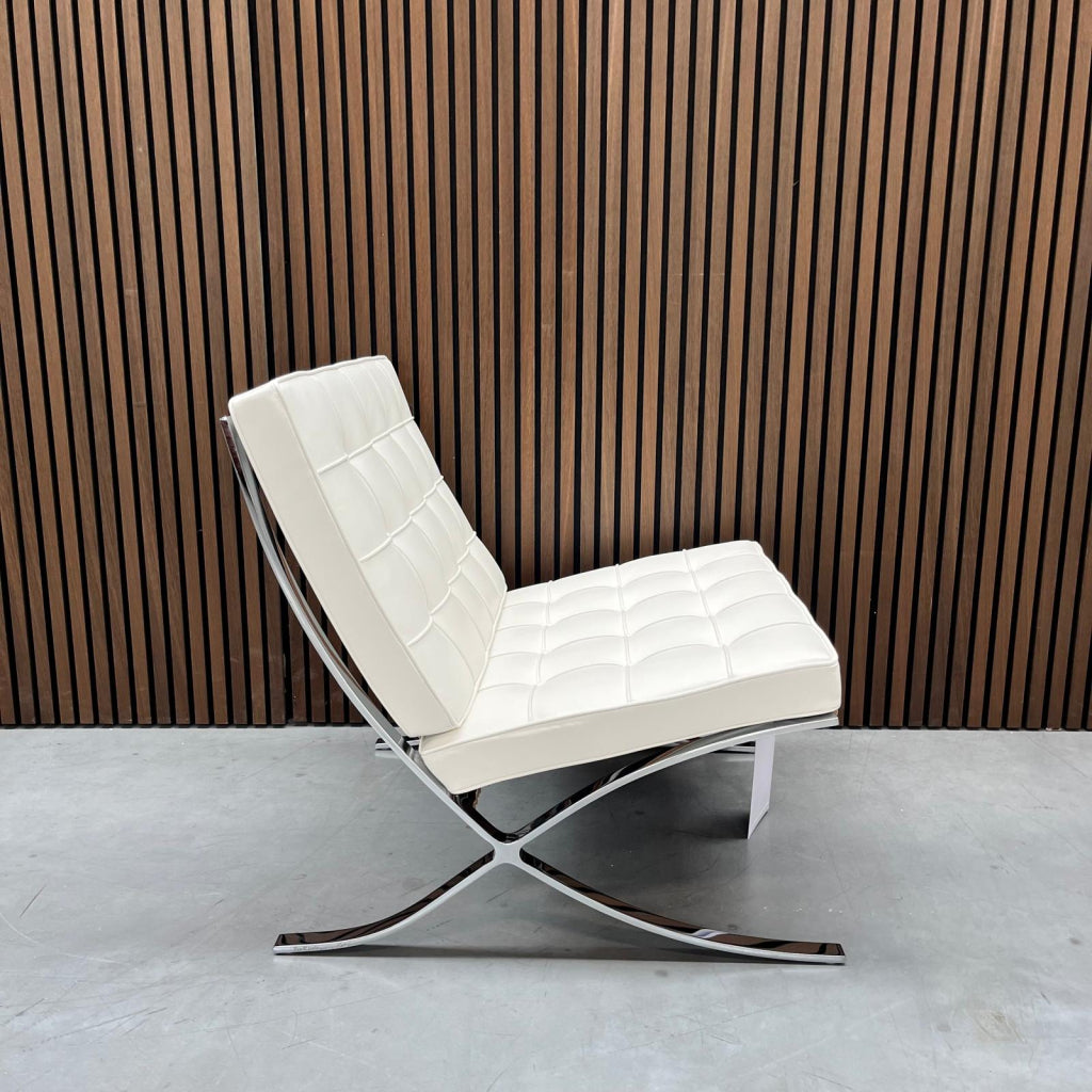 Knoll Barcelona chair - Bianco premium leder (wit)