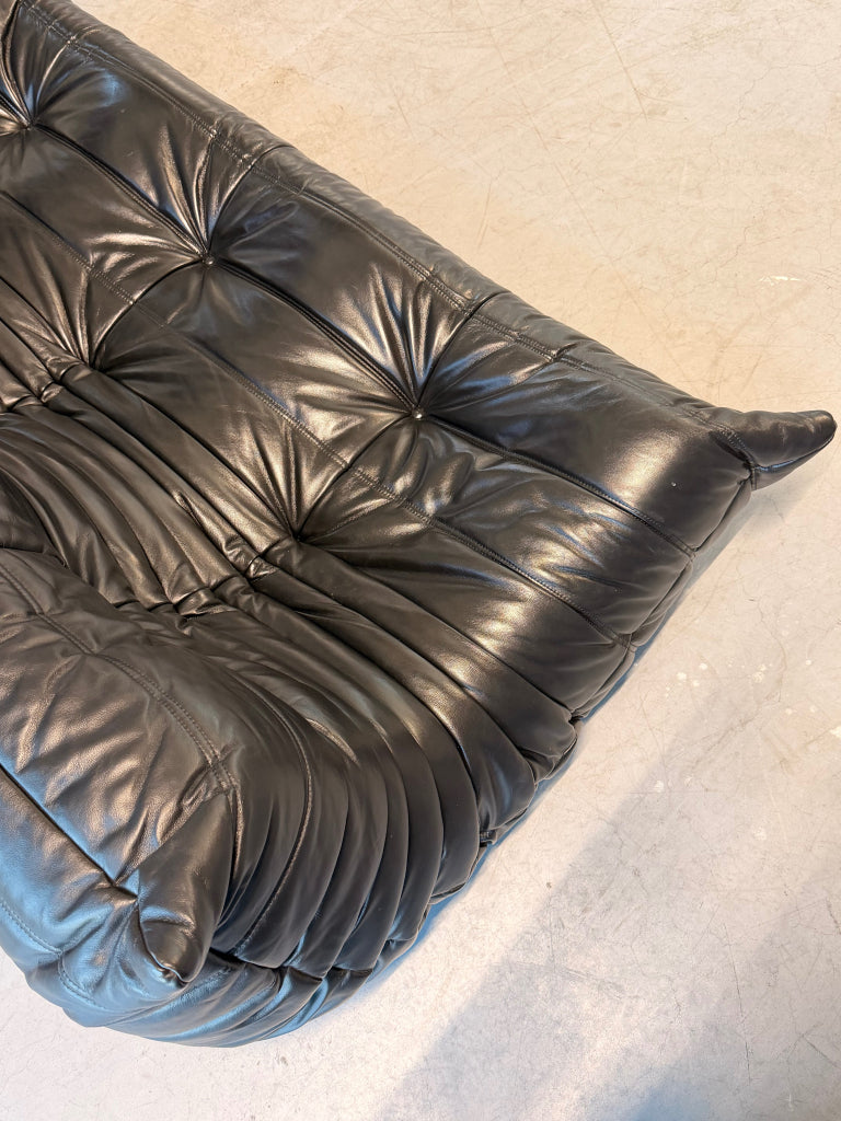 Ligne Roset Togo Large Settee 3-zits | Zwart Leder