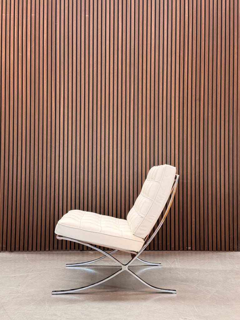 Knoll Barcelona Chair - Wit leder - Relax