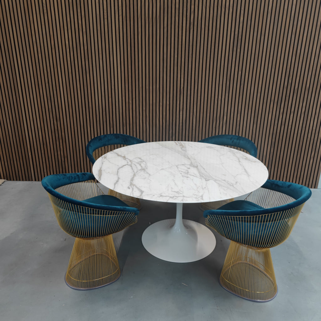 Knoll Saarinen Table 120cm Calacatta Gold (rond)