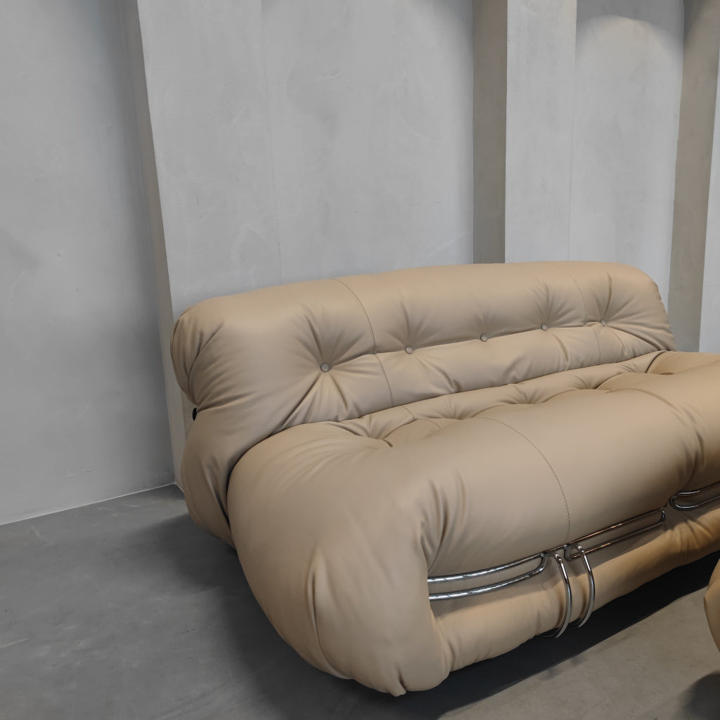 Cassina Soriana - Tweezits bank in Sand Leder