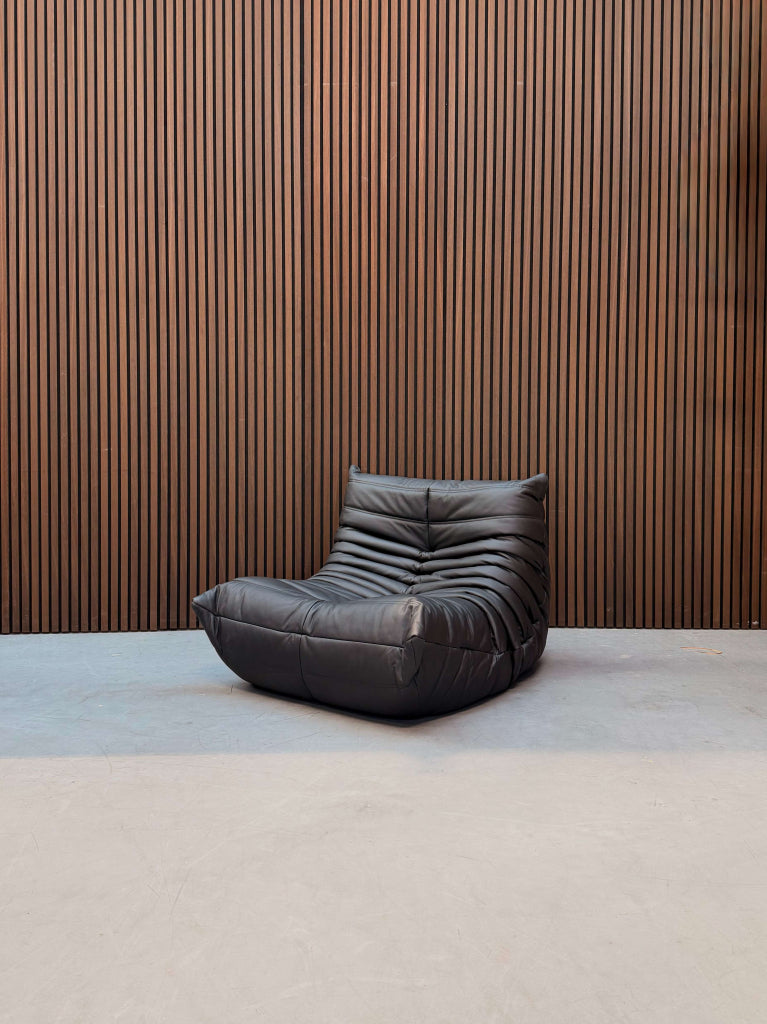 Ligne Roset Togo Fireside Chair 1-zits | Zwart Leder