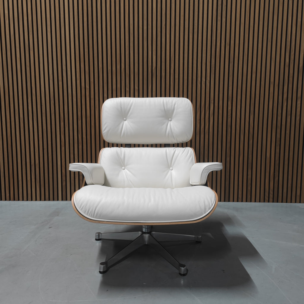 Vitra Eames lounge chair XL - Premium white leder / Walnut